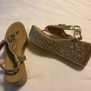 Bling, bling high heeled sandals.